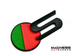 Jaguar Custom Emblem - S Sport - Satin Black Finish - Green/ Red